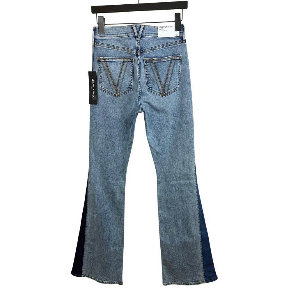VERONICA BEARD Beverly Two-Tone Skinny Flare Jean in Ripple Dust - Picture 5 of 10